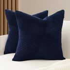 Corduroy Windmill-Inspired Cushion Covers - Twin-Pack - Navy Blue - 45cm x 45cm