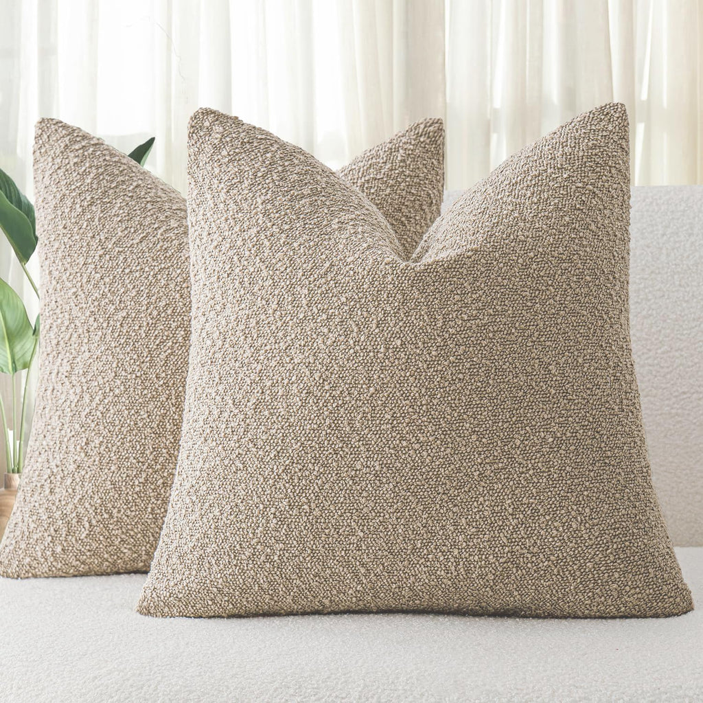 Boucle European Pillowcases - Oatmeal - Twin Pack