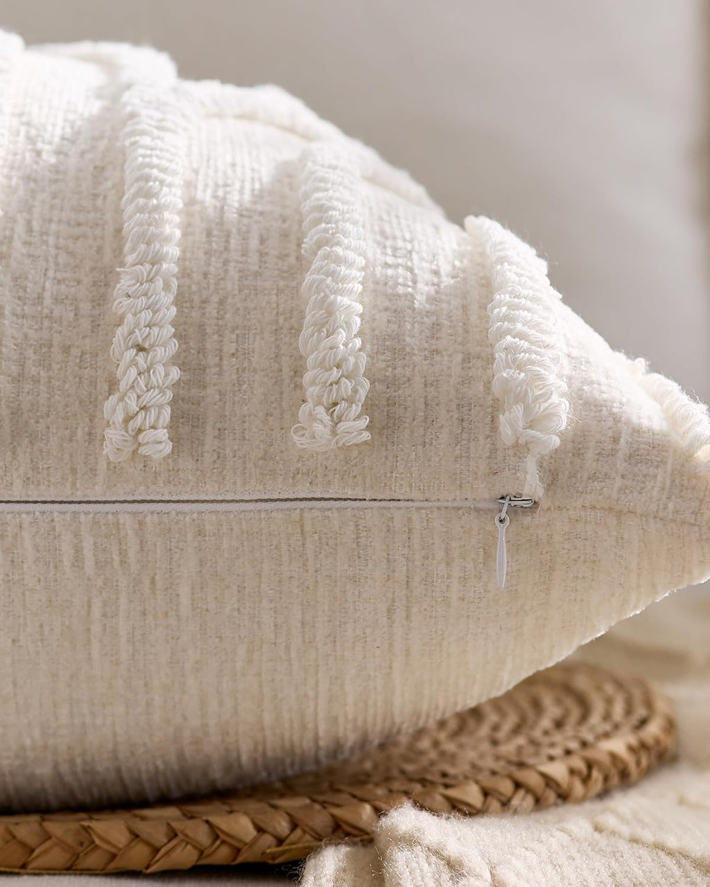 Tufted Arch Cushion Covers - Twin-Pack - Snow, 45cm x 45cm