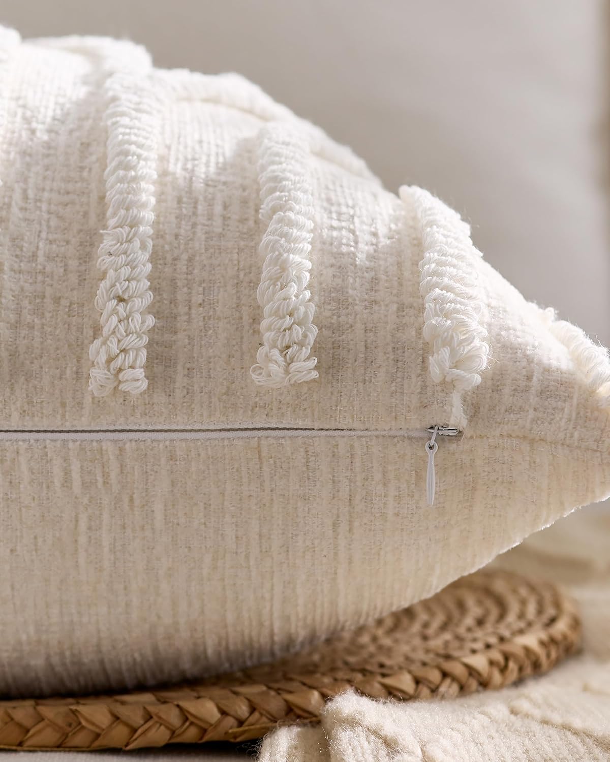 Tufted Arch Cushion Covers - Twin-Pack - Snow, 45cm x 45cm
