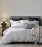 100% Jersey Cotton European Pillowcase - Grey Stripe