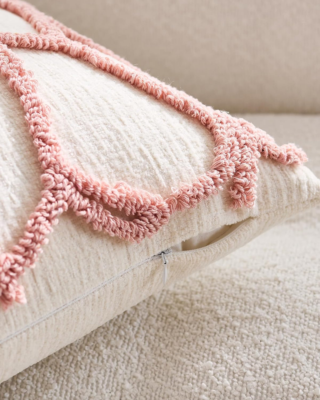Tufted Rose Cushion Covers - Twin-Pack - Pink, 45cm x 45cm
