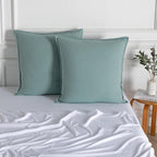 Vintage Washed Microfibre European Pillowcases - Twin-Pack - Seafoam
