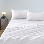 Vintage Washed Microfibre Sheet Set with Pillowcases - White