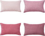 Corduroy Corn Grain Cushion Covers - Pack of 4 Mix of Pink Shades - 30cm x 50cm