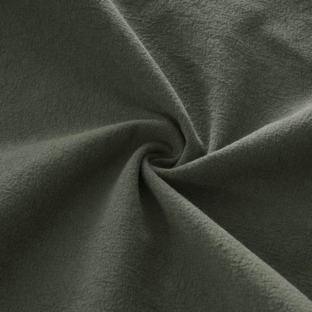 Linen-Cotton European Pillowcases - Soft & Breathable with Hidden Zipper Design - Khaki Green, 65x65cm