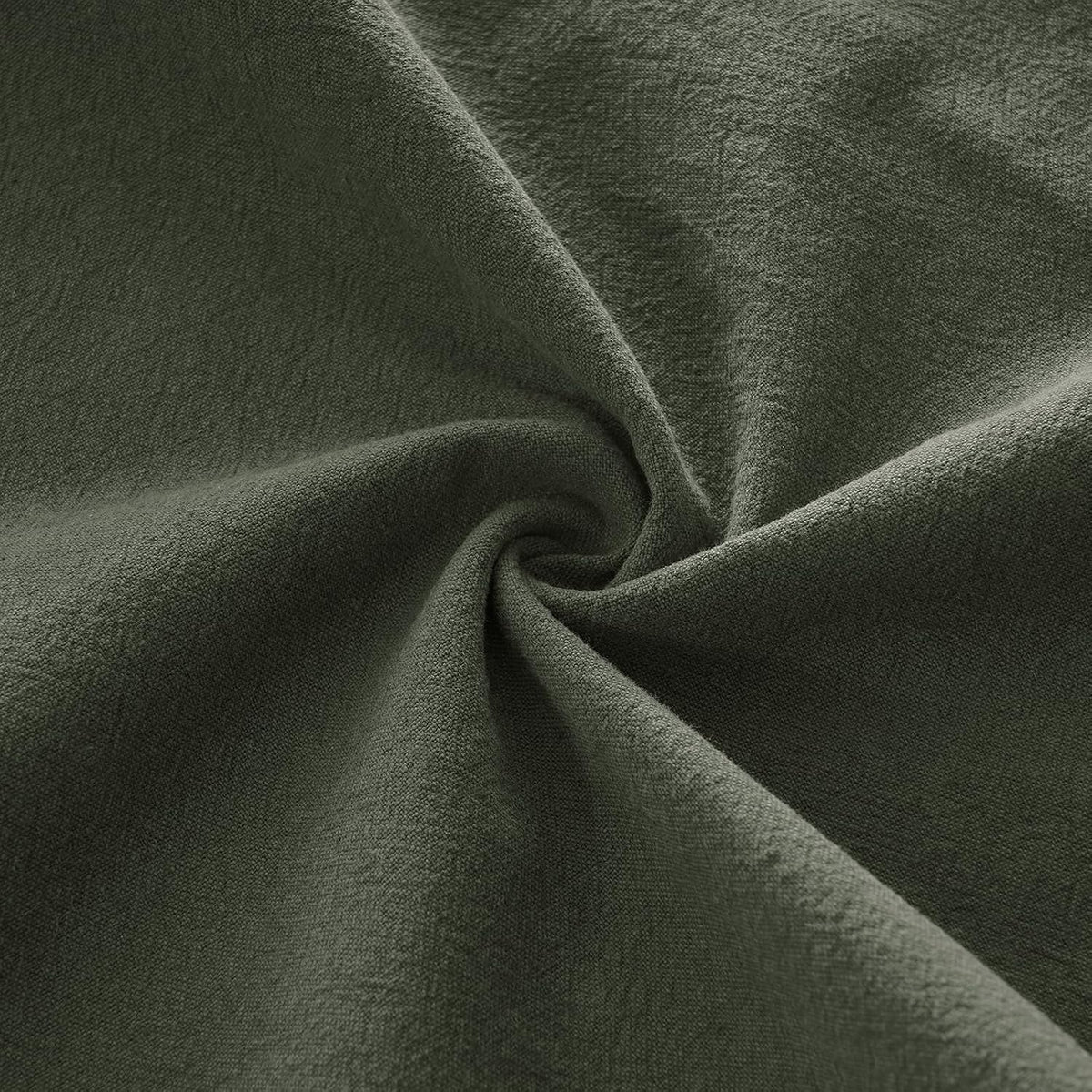 Linen-Cotton European Pillowcases - Soft & Breathable with Hidden Zipper Design - Khaki Green, 65x65cm