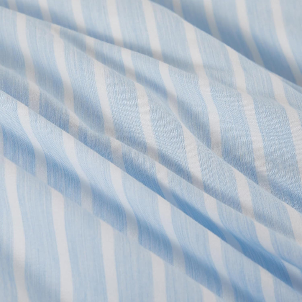 Yarn-Dyed Microfibre Stripe Quilt Cover Set - Blue