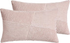 Corduroy Windmill-Inspired Cushion Covers - Twin-Pack - Pink - 30cm x 50cm