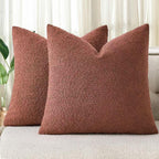 Boucle European Pillowcases - Brick - Twin Pack