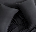 Vintage Washed Microfibre Sheet Set with Pillowcases - Black