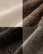 Chenille Grid Cushion Covers - Pack of 4 - Ash Brown, 45cm x 45cm