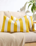 Striped Outdoor Waterproof Cushion Covers Yellow 30x50cm