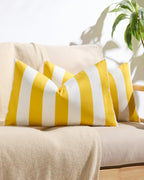 Striped Outdoor Waterproof Cushion Covers Yellow 30x50cm