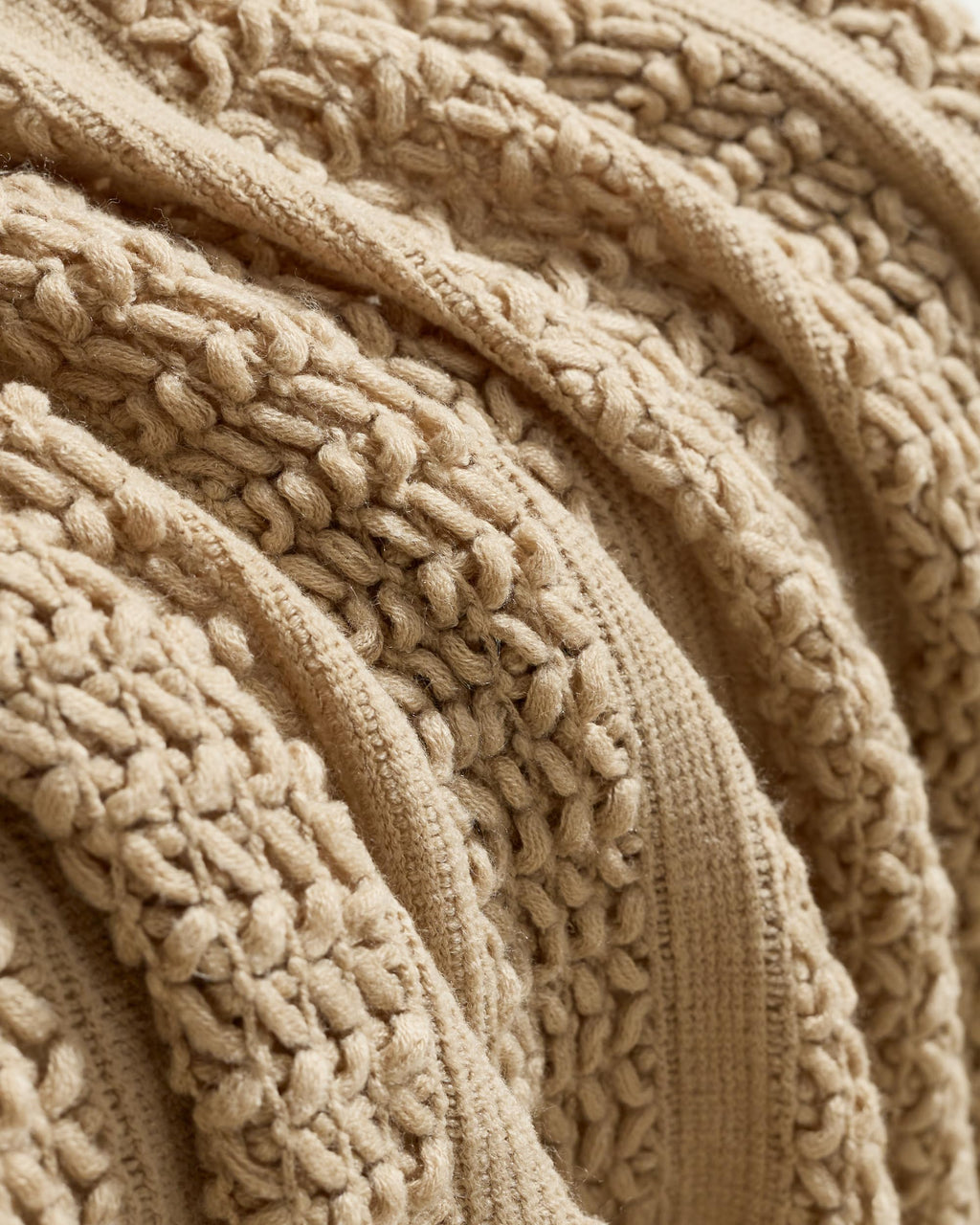 Boho Open-Knitted Throw - Natural, 130x170cm
