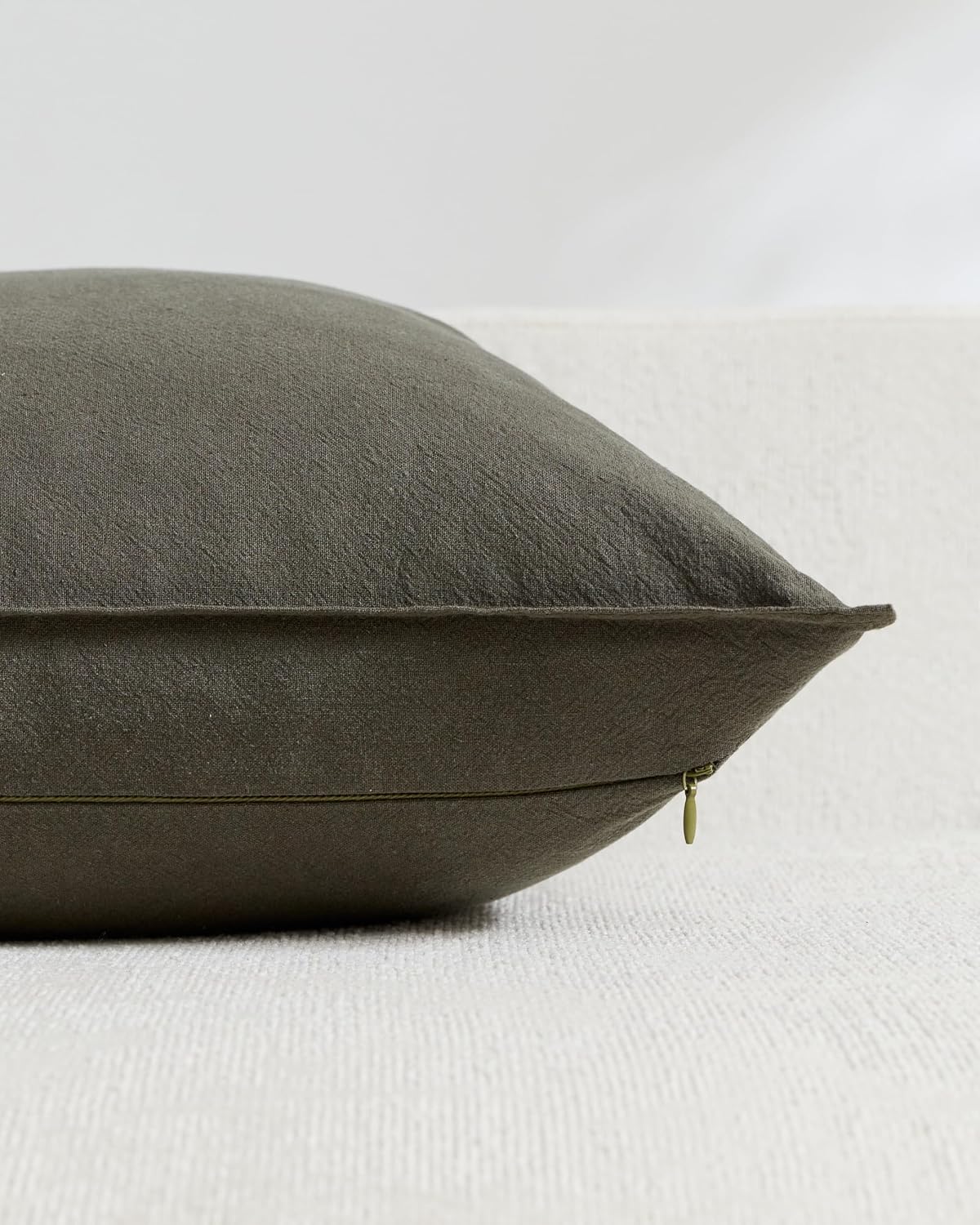 Linen & Cotton Blend Cushion Covers - Pack of 4 - Mix of Green, 30cm x 50cm