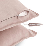 Linen & Cotton Blend Cushion Covers - Twin-Pack - Pink