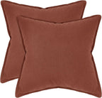 Linen-Cotton European Pillowcases - Soft & Breathable with Hidden Zipper Design - Brick, 65x65cm