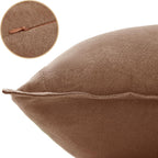 Linen-Cotton European Pillowcases - Soft & Breathable with Hidden Zipper Design - Cocoa Brown, 65x65cm