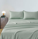 Vintage Washed Microfibre Sheet Set with Pillowcases - Sage