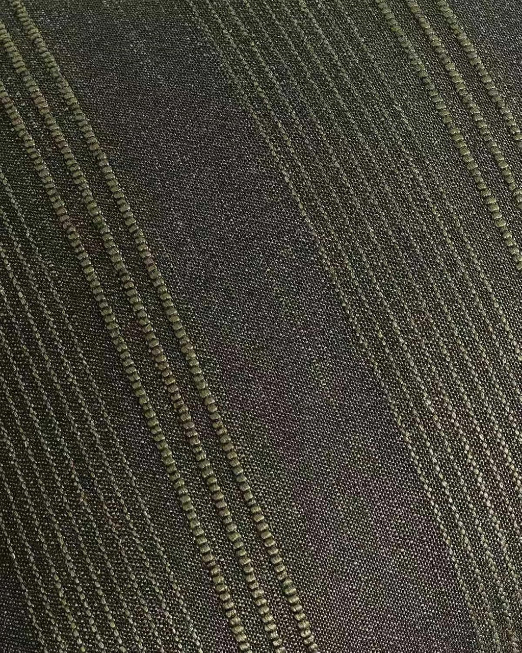 Linen Blend Striped Cushion Covers, Set of 2, Olive, 30x50cm