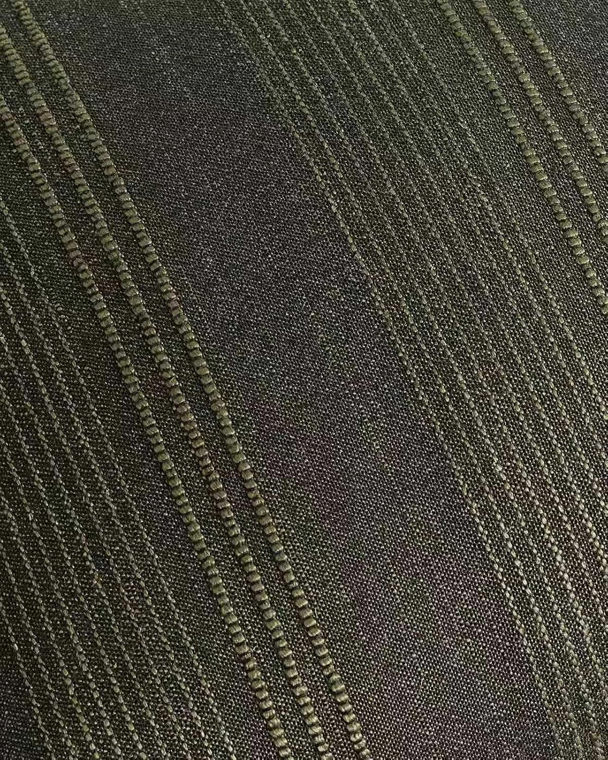 Linen Blend Striped Cushion Covers, Set of 2, Olive, 30x50cm