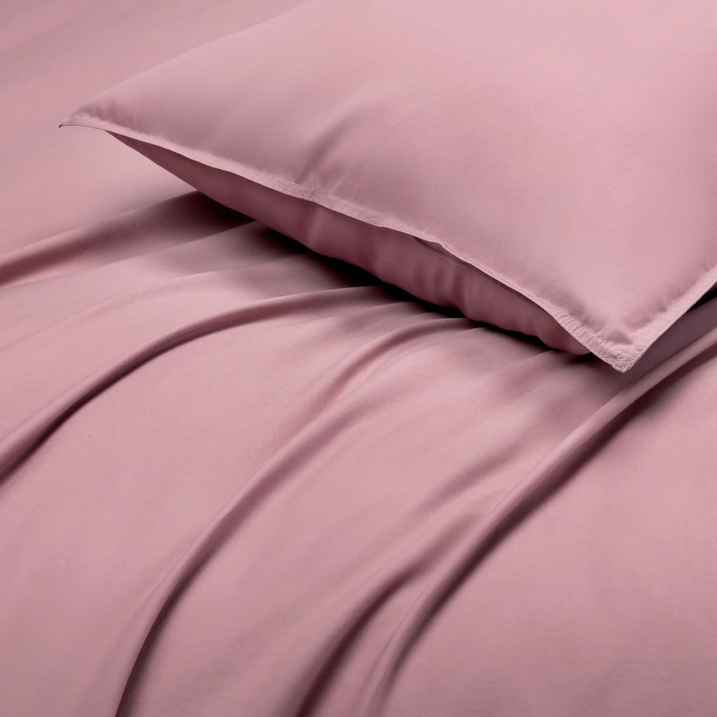Vintage Washed Cotton Sheet Set with Matching Pillowcases - Rose