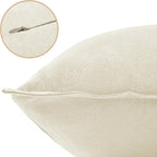 Linen-Cotton European Pillowcases - Soft & Breathable with Hidden Zipper Design - Linen, 65x65cm