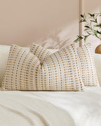 Bohemian Dot Woven Cushion Covers - Twin-Pack - Beige, 30cm x 50cm