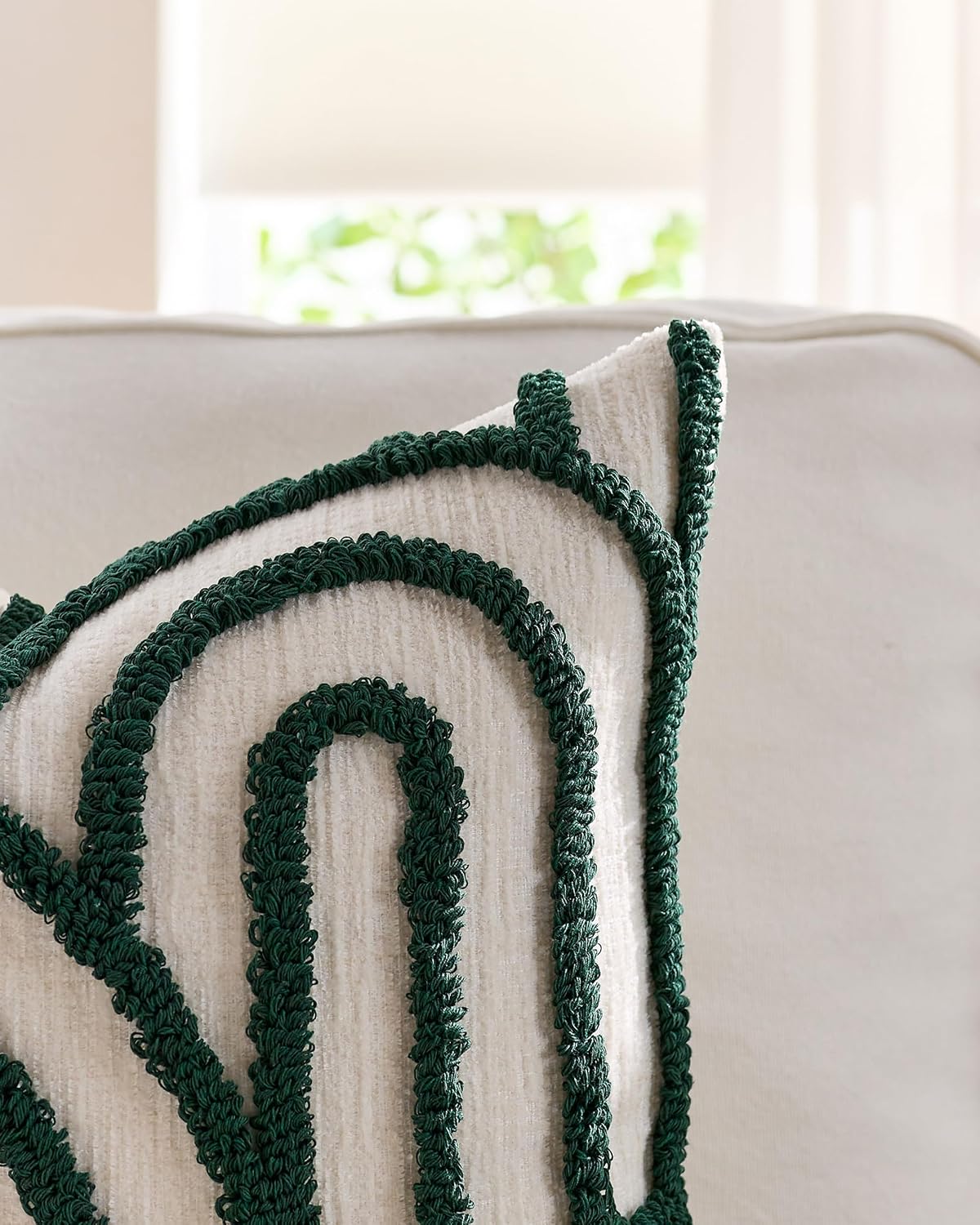 Tufted Arch Cushion Covers - Twin-Pack - Forest Green, 45cm x 45cm