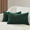 Corduroy Windmill-Inspired Cushion Covers - Twin-Pack - Forest Green - 30cm x 50cm