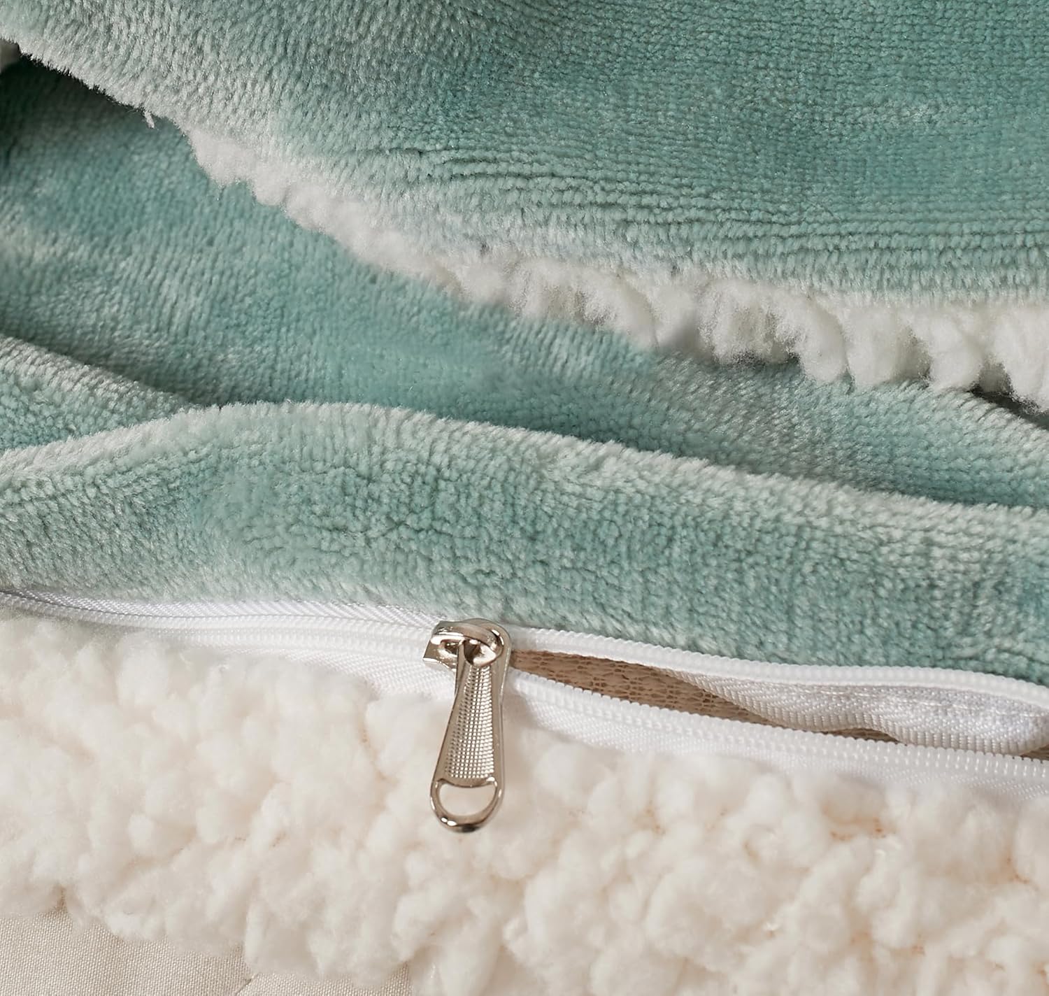 Teddy Sherpa European Pillowcases - Twin-Pack - Sage Green - 65cm x 65cm