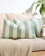 Striped Outdoor Waterproof Cushion Covers Sage Green 30x50cm
