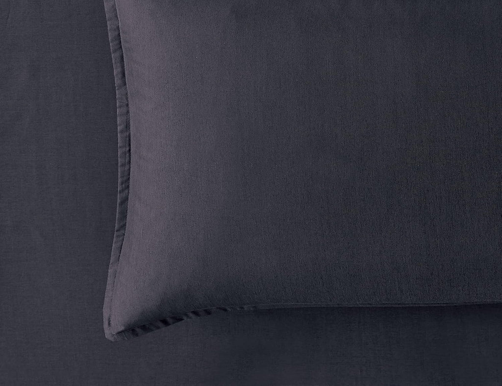 Bamboo Microfibre European Pillowcases - One Pair - Charcoal
