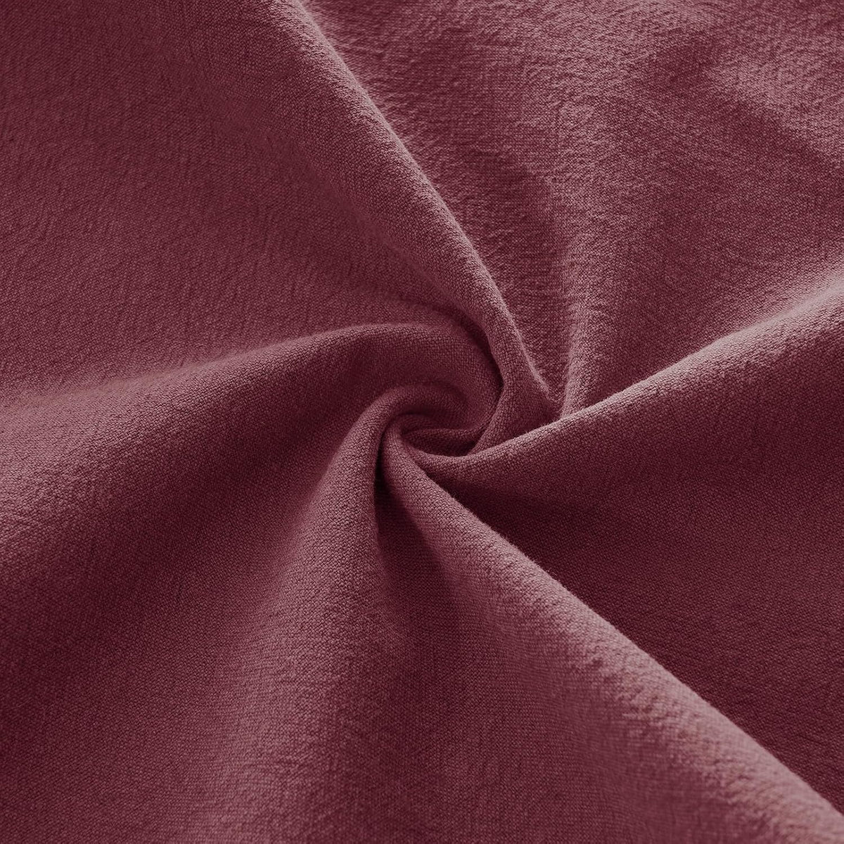 Linen-Cotton European Pillowcases - Soft & Breathable with Hidden Zipper Design - Burgundy, 65x65cm