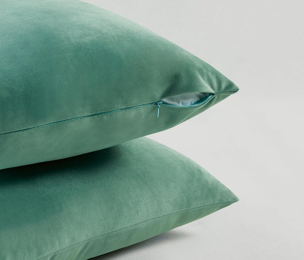 Velvet Cushion Covers - Twin-Pack - Sage