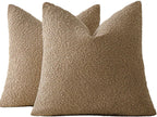 Boucle European Pillowcases - Camel - Twin Pack