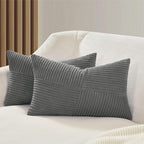 Corduroy Windmill-Inspired Cushion Covers - Twin-Pack - Dark Grey - 30cm x 50cm