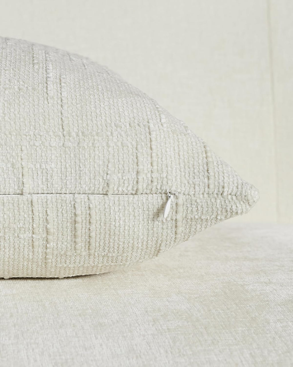 Chenille-Textured Cushion Covers - Twin-Pack - Ivory, 30cm x 50cm