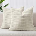 Boho Corduroy Cushion Covers - Twin-Pack - Cream - 45cm x 45cm