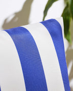 Striped Outdoor Waterproof Cushion Covers Royal Blue 45x45cm