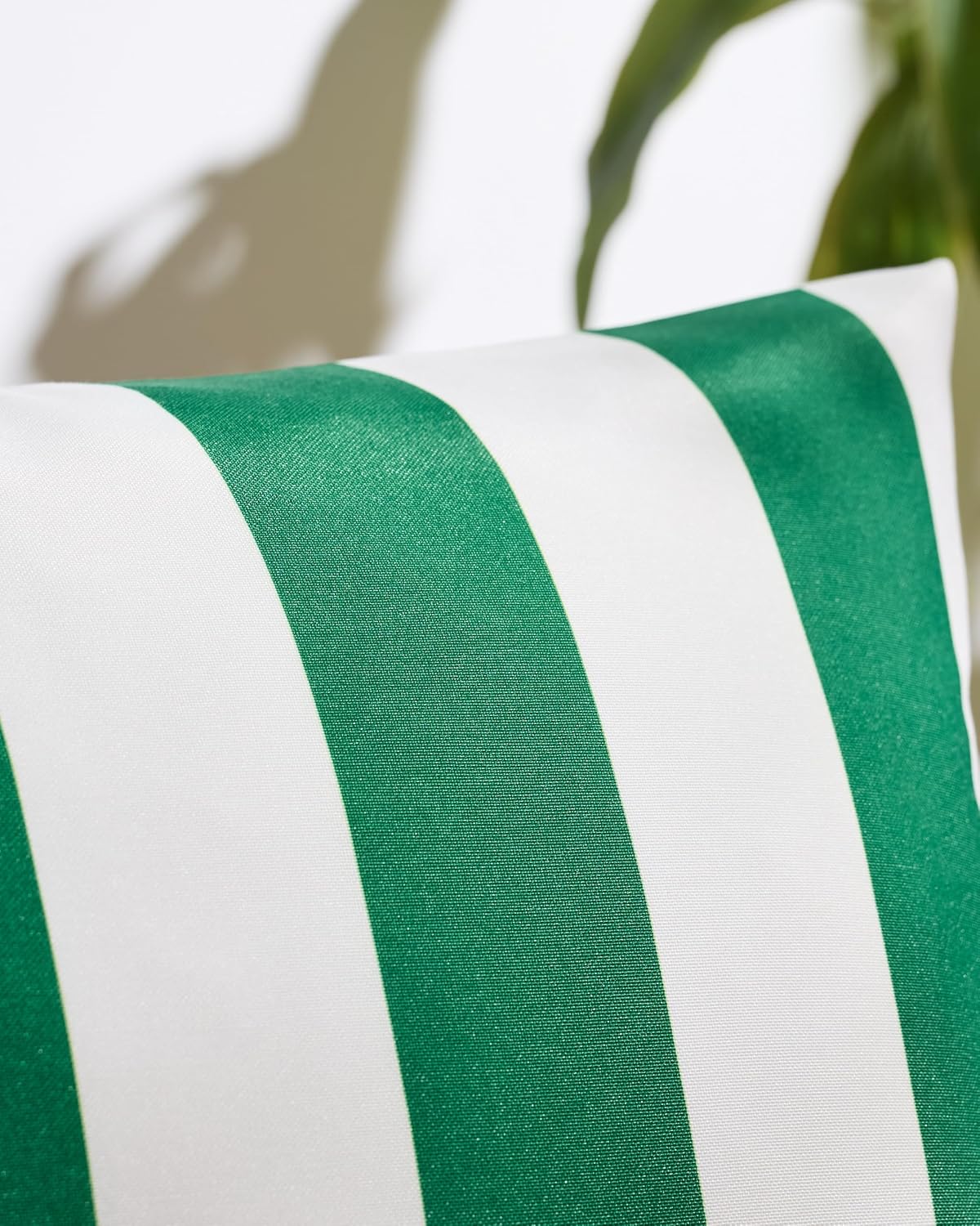 Striped Outdoor Waterproof Cushion Covers Emerald Green 45x45cm