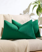 Outdoor Waterproof Cushion Covers - Emerald Green, 30x50cm