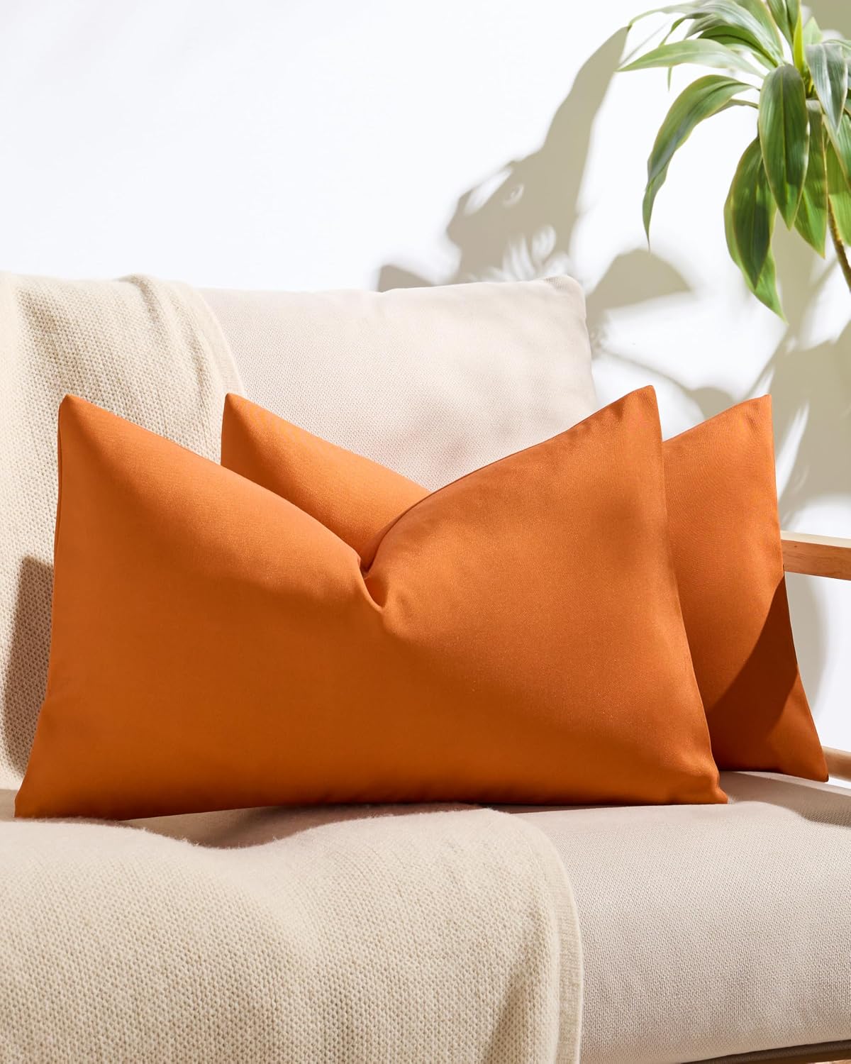 Outdoor Waterproof Cushion Covers - Orange, 30x50cm
