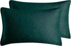 Teddy Sherpa Standard Pillowcases - Twin-Pack - Emerald Green - 48cm x 73cm
