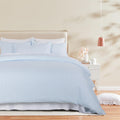 Yarn-Dyed Microfibre Stripe Quilt Cover Set - Blue