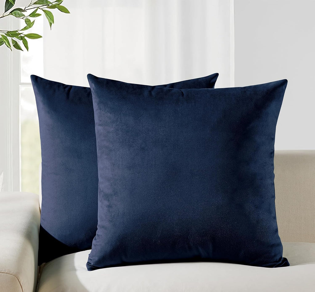 Velvet Cushion Covers - Twin-Pack - Navy Blue