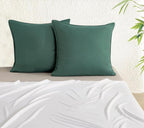 Bamboo Microfibre European Pillowcases - One Pair - Green