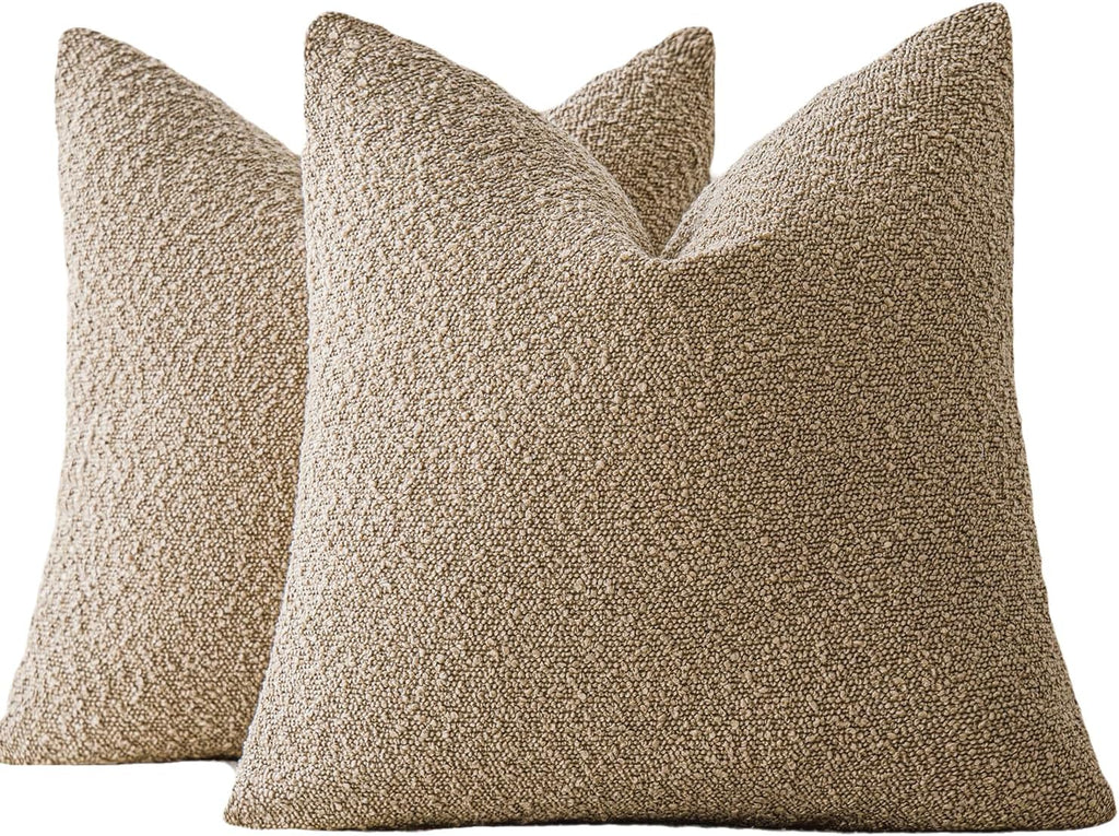 Bouclé Cushion Covers - Twin-Pack - Camel - 45cm x 45cm