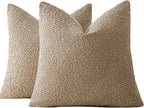 Bouclé Cushion Covers - Twin-Pack - Camel - 45cm x 45cm